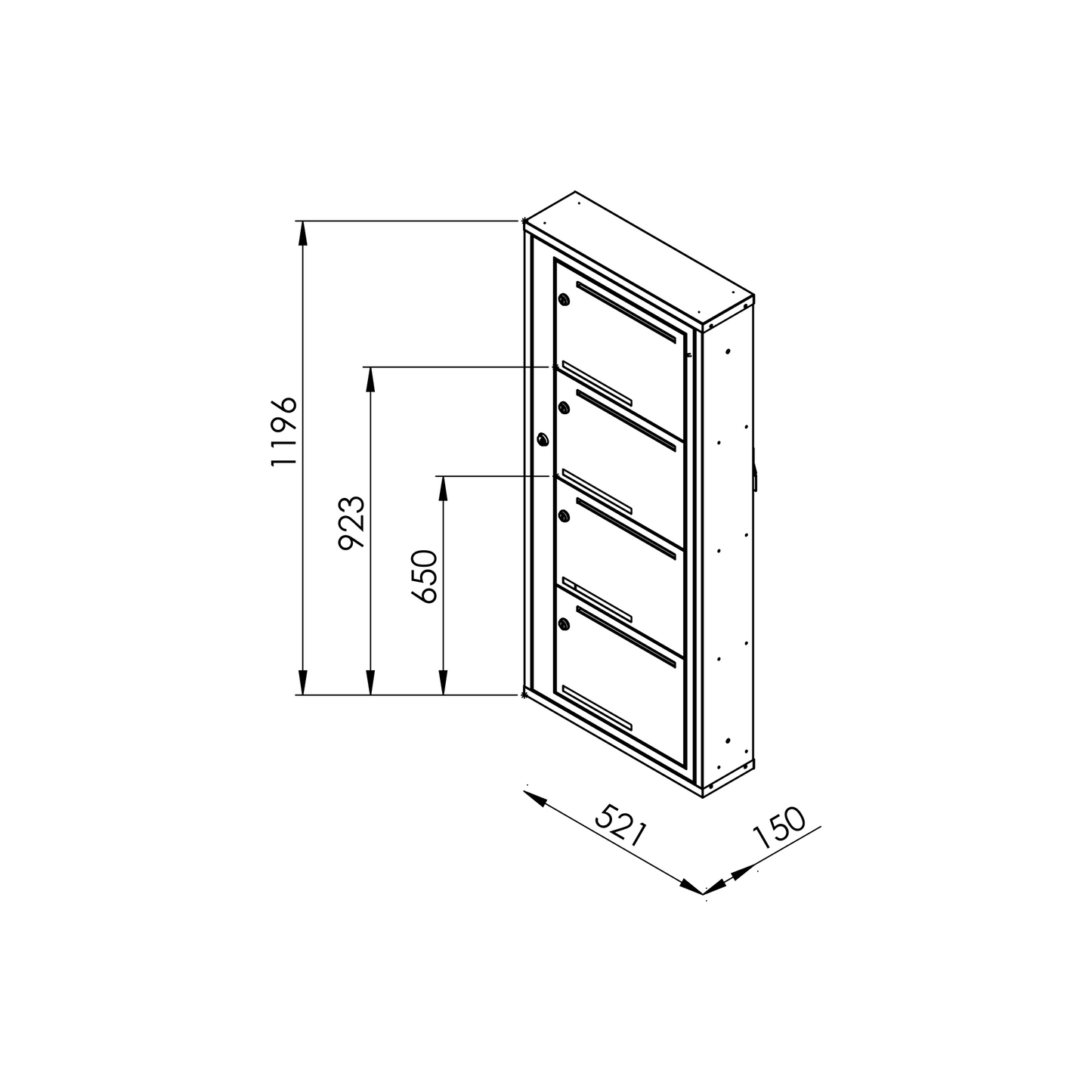 Fastighetsbox RENZ Classic Stående 1x3 fack - Renz Shop