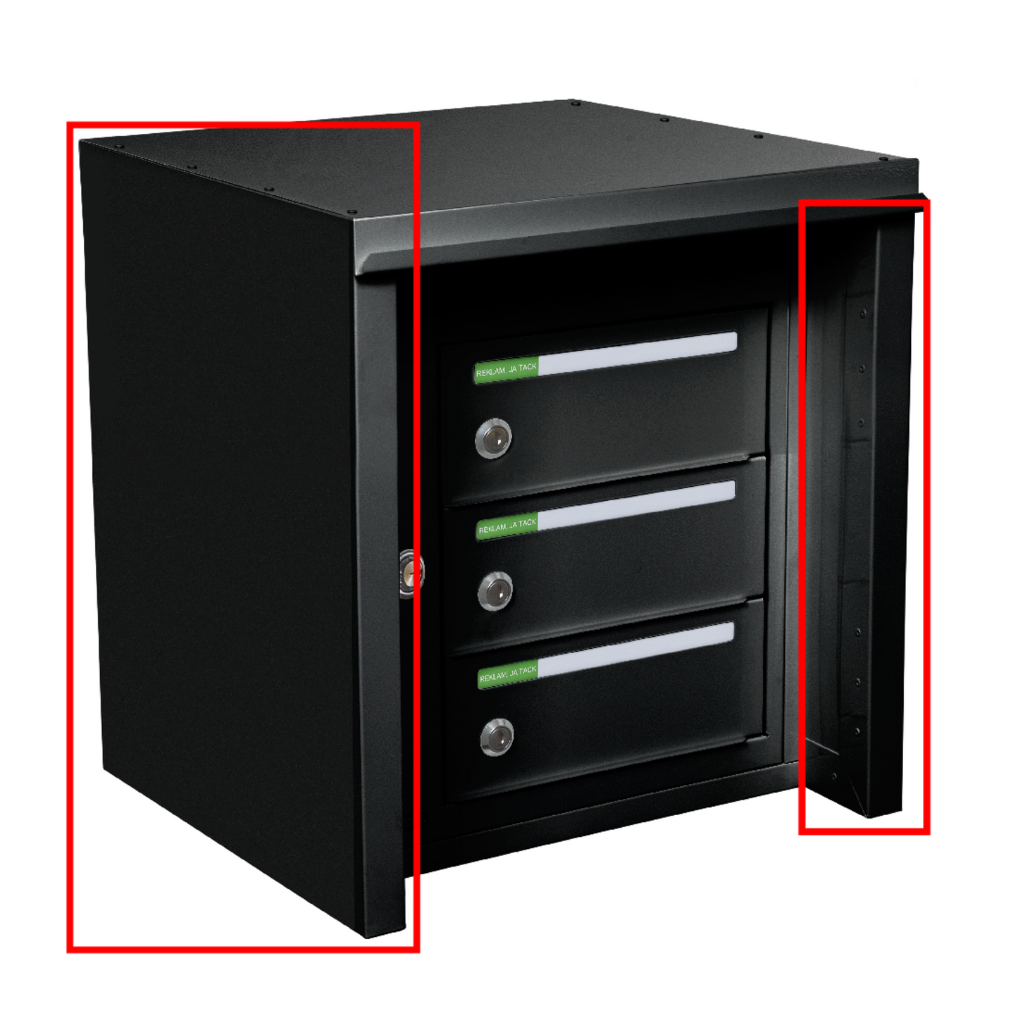 Sidostycken fastighetsbox RENZ Classic Utomhus 3 fack