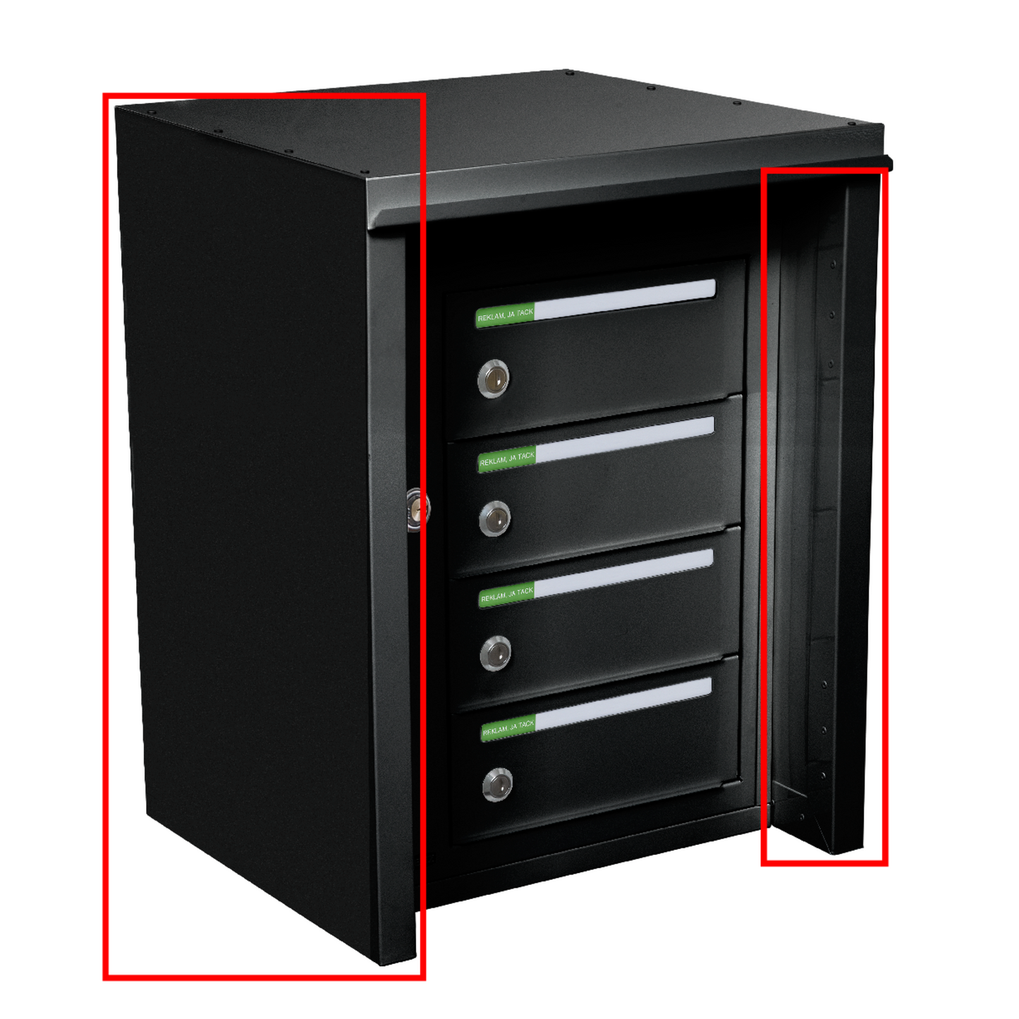 Sidostycken fastighetsbox RENZ Classic Utomhus 4 fack