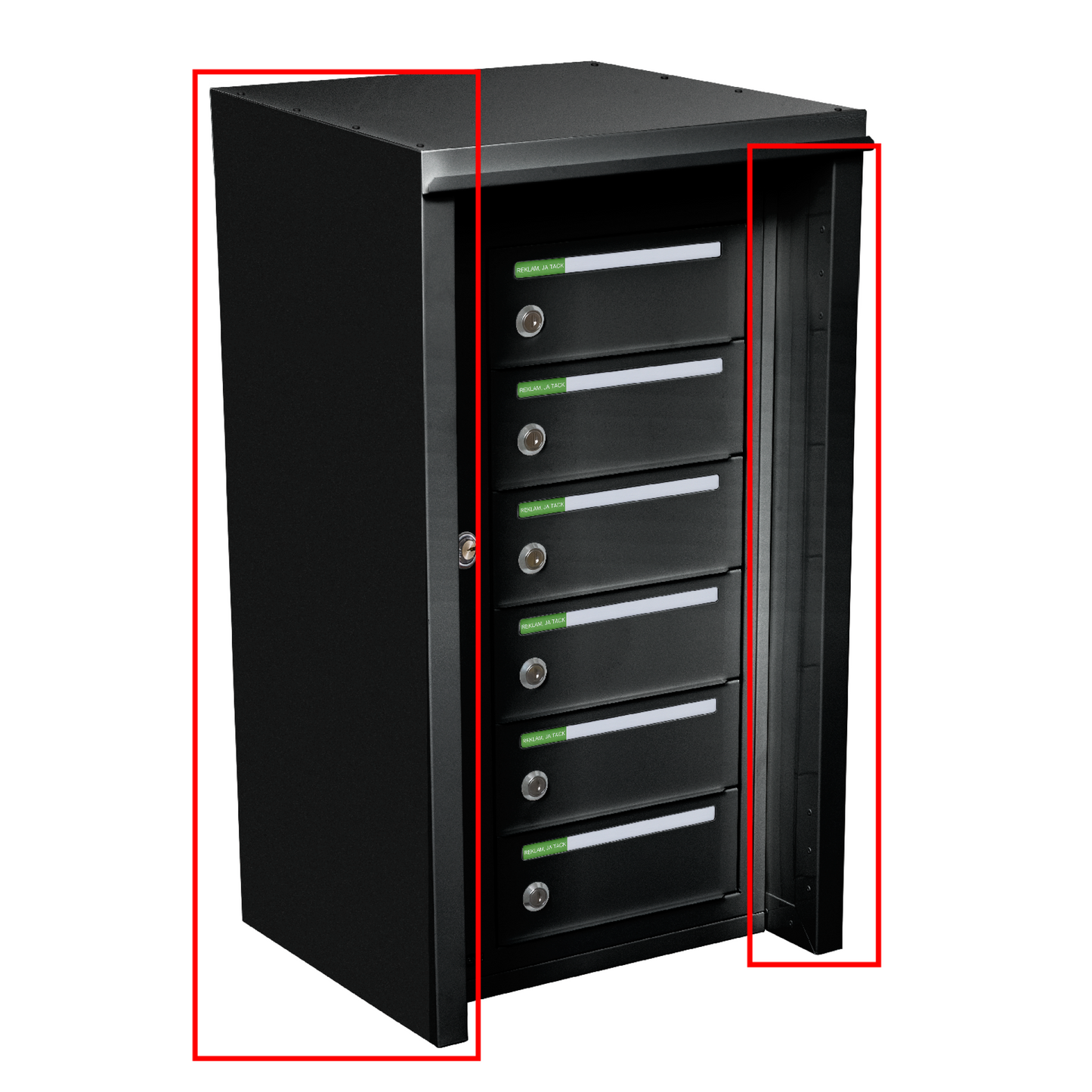 Sidostycken fastighetsbox RENZ Classic Utomhus 6 fack