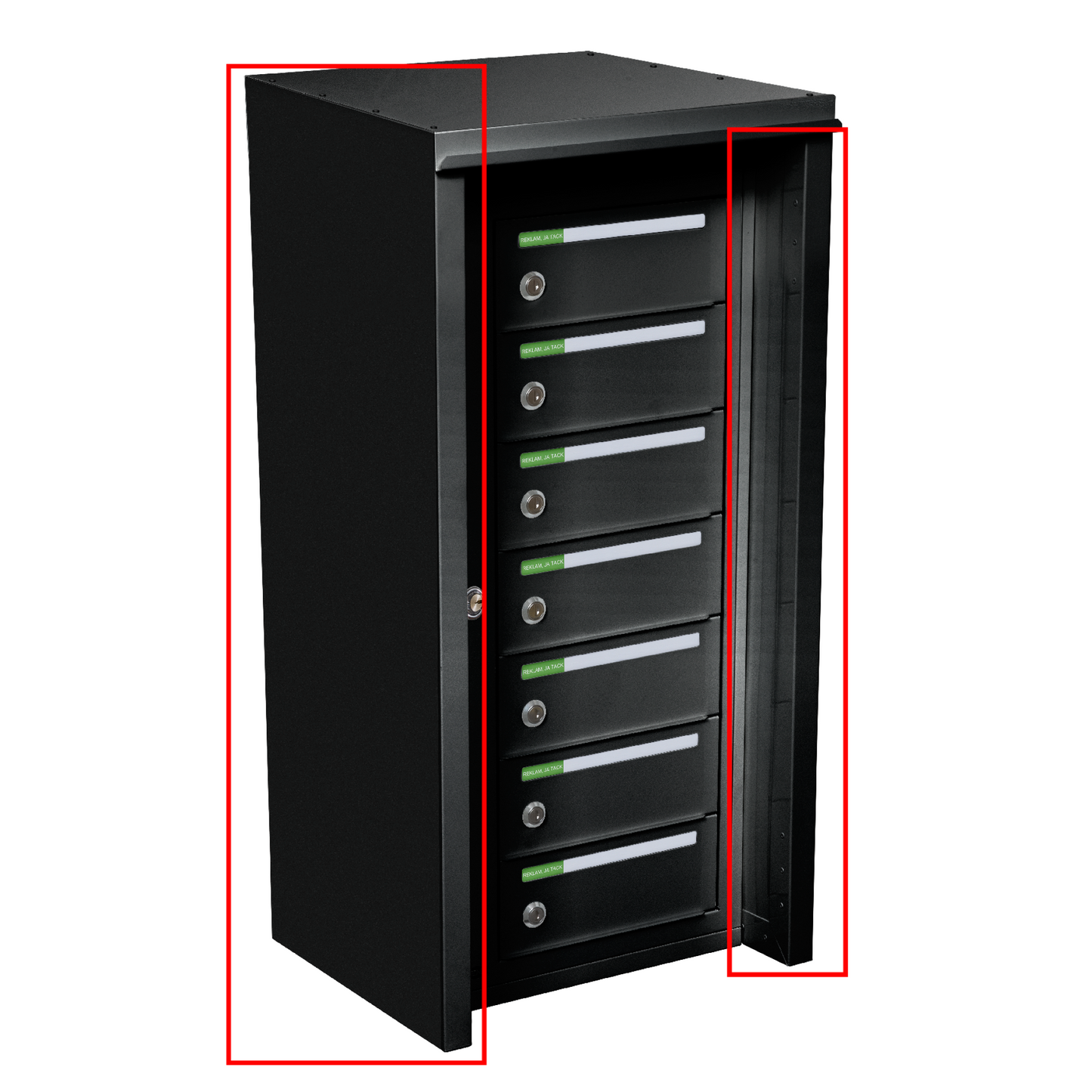 Sidostycken fastighetsbox RENZ Classic Utomhus 7 fack