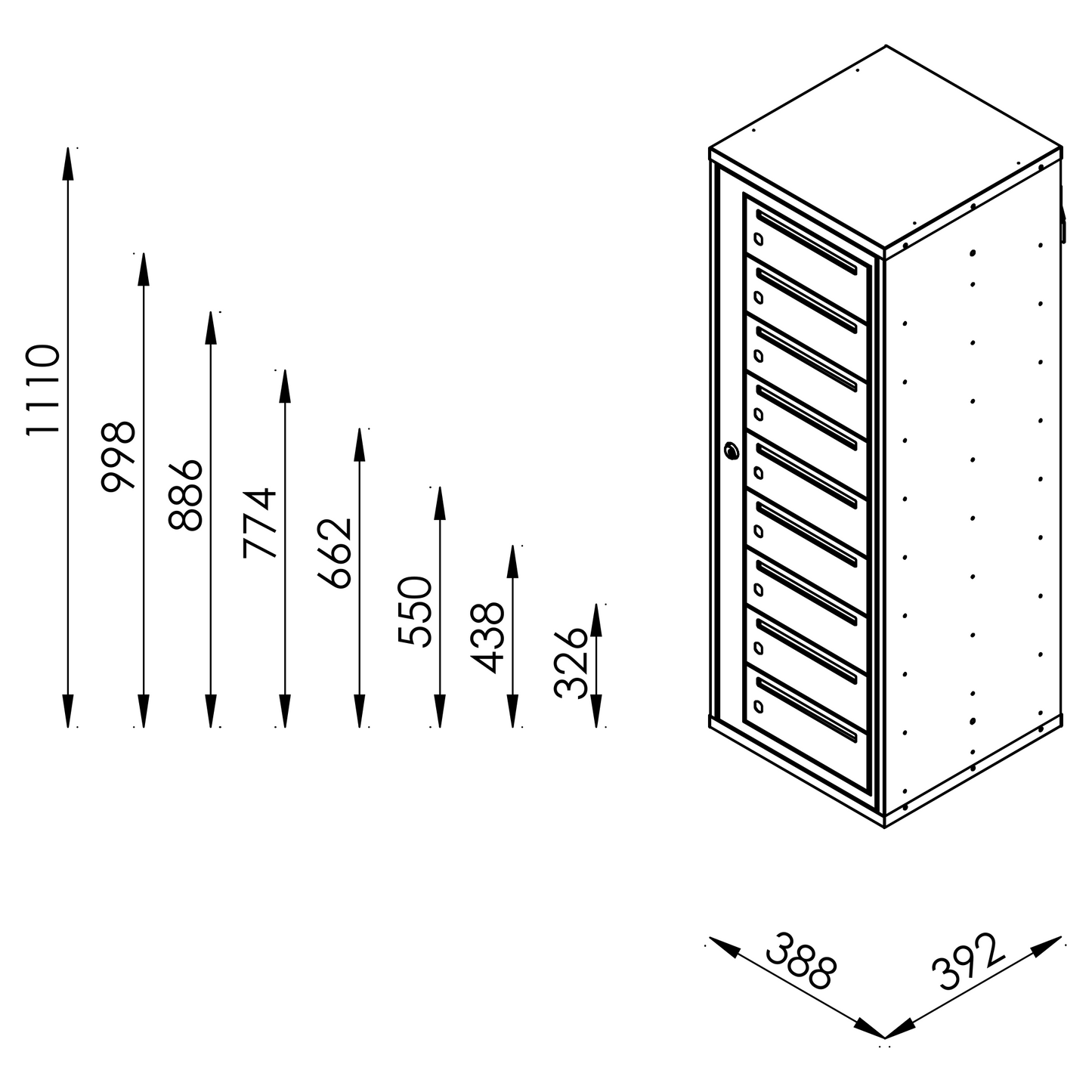 Fastighetsbox RENZ Classic Kompakt SE 1x6 fack